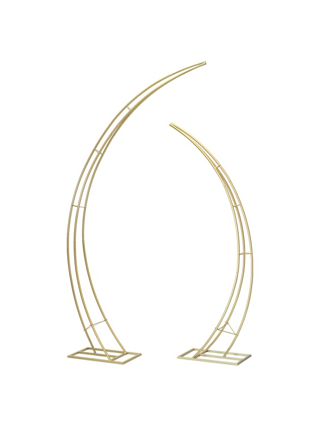 SET 2 STRUCTURES METALL HALB-LUNES GOLD DIA 180CM X 240CM