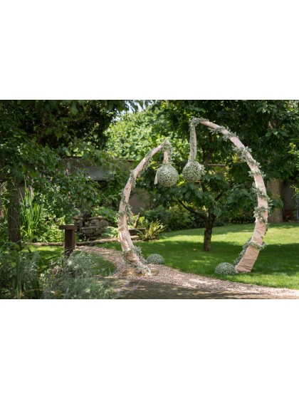 SET 2 STRUCTURES METALL HALB-LUNES GOLD DIA 180CM X 240CM