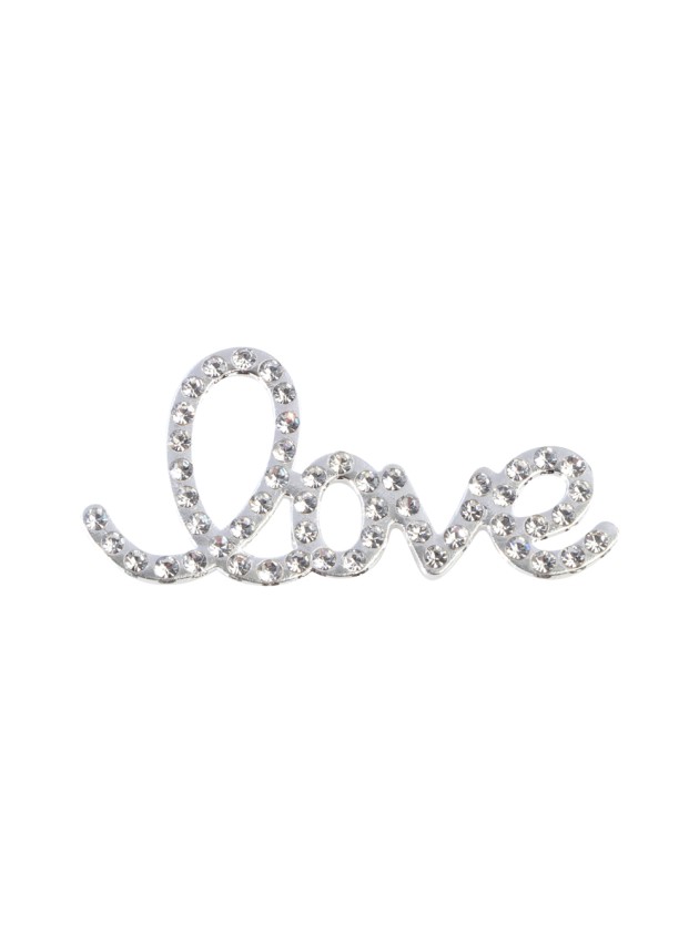 4 LETTRES METAL DIAMANT LOVE ARGENT 4CM X 2.2CM X 0.2CM