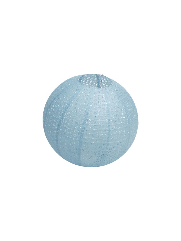 LATERNE PAPIER PM SPHERES DURCHBROCHEN BLAU STAHL DIA 40CM X 37.5CM