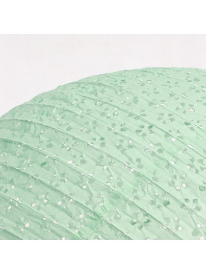 LATERNE PAPIER GM BLUMEN DURCHBROCHEN GRÜN SALBEI DIA 60CM X 56CM