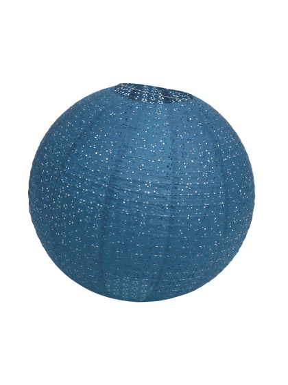 LATERNE PAPIER GM BLUMEN DURCHBROCHEN BLAU DENIM DIA 60CM X 56CM