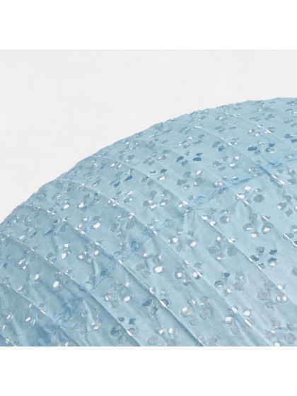 LATERNE PAPIER GM BLUMEN DURCHBROCHEN BLAU DENIM DIA 60CM X 56CM