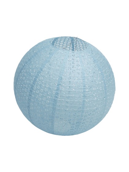 LANTERNE PAPIER GM FLEURS AJOUREES BLEU ACIER DIA 60CM X 56CM