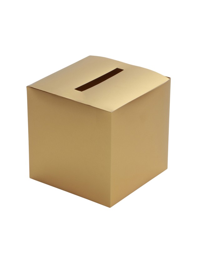 MATT GOLD FOLDABLE WEDDING URN 23CM X 23CM X 23CM