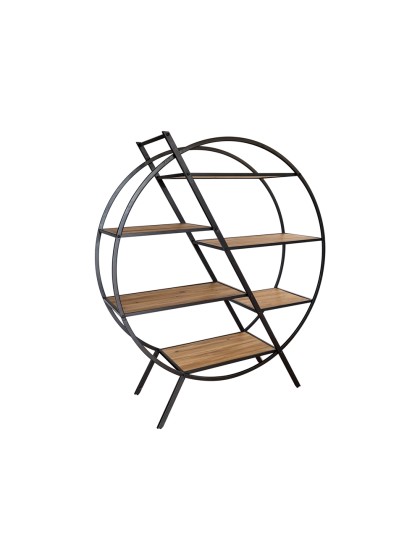 MEUBLE PRESENTATION VINTAGE BOIS ET METAL NOIR 120CM X 37CM X 137CM