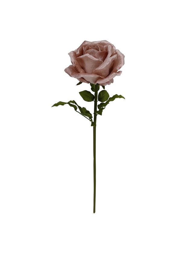 ROSA RIESEN SAMT AUF STIEL ROSA PUDER 28CM X 28CM X 108CM