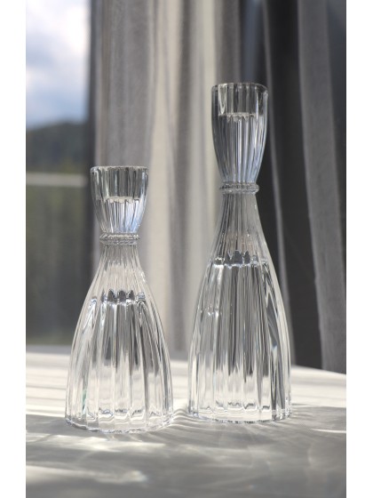 KERZENHALTER GLAS FACKELKERZE BALLERINA DIA 6.5CM X 20CM