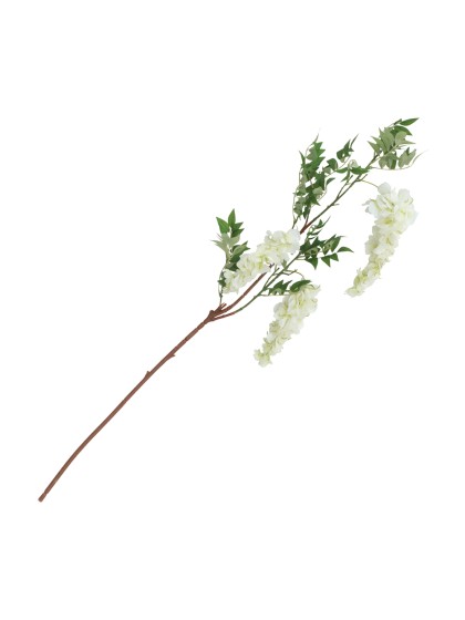 BRANCHE GLYCINE 3 FLORAISONS BLANCHES 30CM X 10CM X 110CM