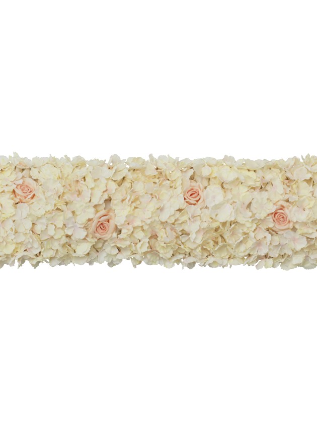 WHITE/PINK HYDRANGEA ROSES TABLE CENTER 30CM X 2M