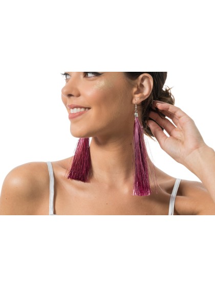 OHRRINGE SCINTILLANTES ROSA 17CM