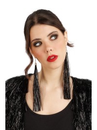 OHRRINGE SCINTILLANTES SCHWARZ 17CM