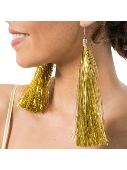 BOUCLES D\'OREILLES SCINTILLANTES OR 17CM