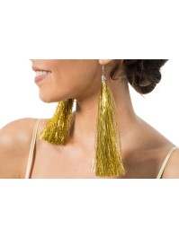 GOLDEN TINSEL EARRINGS 17CM
