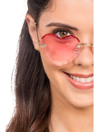 BRILLE ÄSTE METALL FORM HERZ ROSA 14 cm x 14 cm x 5,5 cm