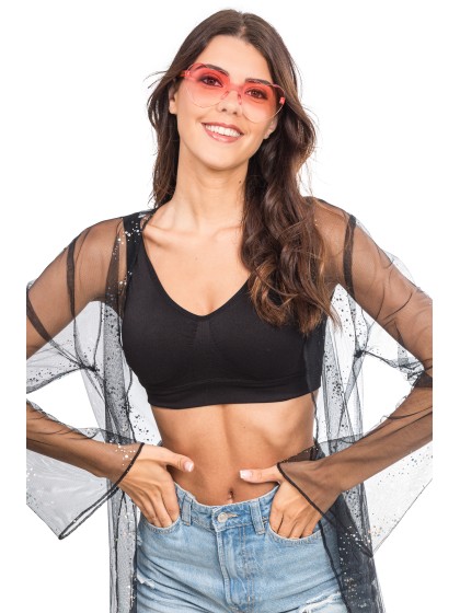 BRILLE KUNSTSTOFF FORM HERZ GETONTE GLASER ROSA 14 cm x 14 cm x 5,5 cm