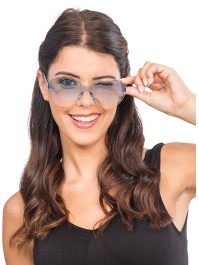 BRILLE KUNSTSTOFF FORM HERZ GETONTE GLASER BLAU 14 cm x 14 cm x 5,5 cm