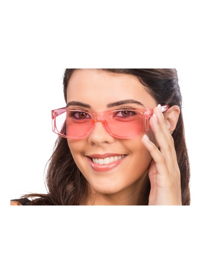 BRILLE TRANSPARENTES ROSA 14 cm x 15 cm x 4,5 cm