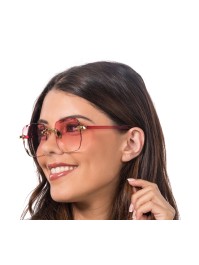 BRILLE OHNE FASSUNG GETONTE GLASER ROSA 15 cm x 14 cm x 5,3 cm