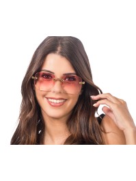 BRILLE OHNE FASSUNG GETONTE GLASER ROSA 15 cm x 14 cm x 5,3 cm