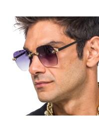 BRILLE OHNE FASSUNG GETONTE GLASER SCHWARZ 15 cm x 14 cm x 5,3 cm