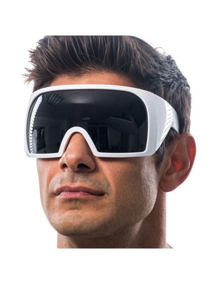 BRILLE MASKE MIT FASSUNG WEISS 15 cm x 16 cm x 8,2 cm