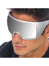 BRILLE MASKE MIT FASSUNG SILBER EFFEKT SPIEGEL 15 cm x 16 cm x 8,2 cm
