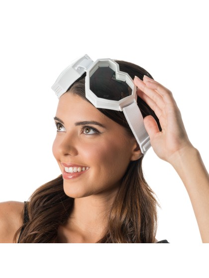 BRILLE MASKE FASSUNG WEISS FORM HERZ 20CM x 7,5CM