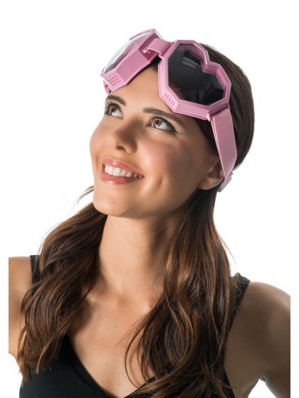 BRILLE MASKE FASSUNG ROSA FORM HERZ 20CM x 7,5CM