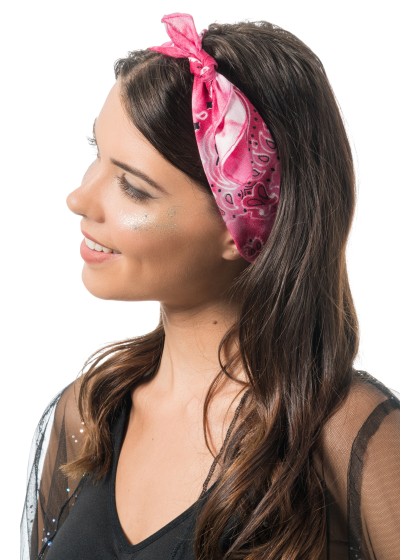BANDANA TIE AND DYE ROSA 54CM x 54CM