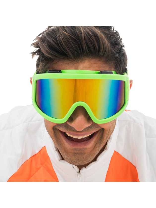 BRILLE MASKE AUS SKI GRÜN NEON Einheitsgröße – VERSTELLBAR