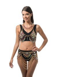 ROCK BIKINI AUS FESTIVAL DIAMANTEN ROSA Einheitsgröße