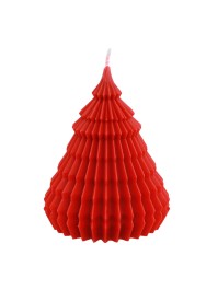 KERZE TANNE ORIGAMI ROT DIA 11.4CM X 14.5CM