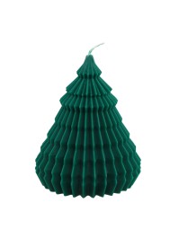 FOREST GREEN ORIGAMI XMAS TREE CANDLE DIA 11.4CM X 14.5CM