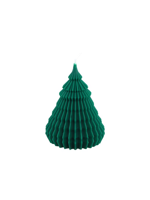 BOUGIE SAPIN ORIGAMI VERT FORET DIA 7.7CM X 10CM