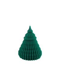 KERZE TANNE ORIGAMI GRÜN WALD DIA 7.7CM X 10CM