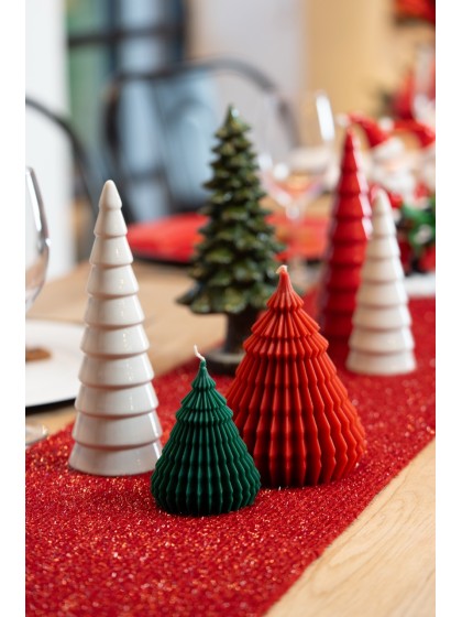 BOUGIE SAPIN ORIGAMI VERT FORET DIA 7.7CM X 10CM