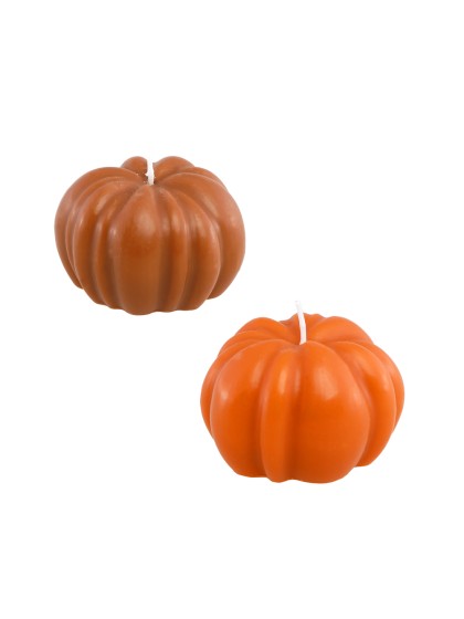 BOUGIE CITROUILLE AUTOMNE 2 ASSORTIS DIA 6.8CM X 4.6CM