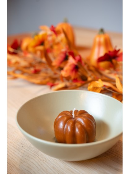 BOUGIE CITROUILLE AUTOMNE 2 ASSORTIS DIA 6.8CM X 4.6CM