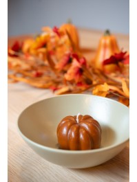 BOUGIE CITROUILLE AUTOMNE 2 ASSORTIS DIA 6.8CM X 4.6CM