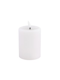 LED STRIPED WHITE WAX CANDLE MELTING EFFECT WITH TIMER DIA 7.5CM X 10CM