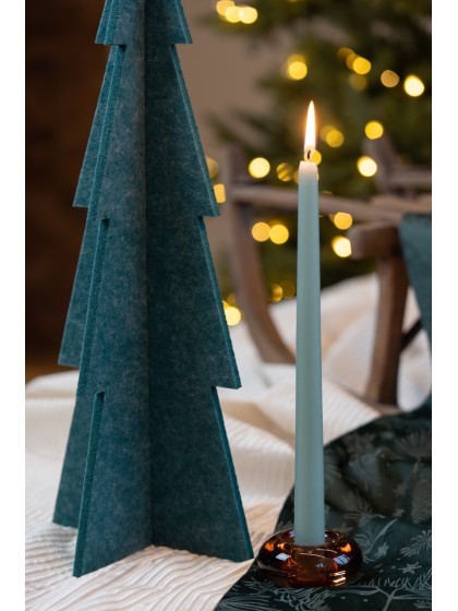 RED ROUND GLASS CANDLEHOLDER DIA 7.6CM X 3.3CM