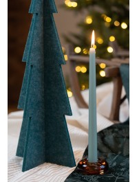 RED ROUND GLASS CANDLEHOLDER DIA 7.6CM X 3.3CM