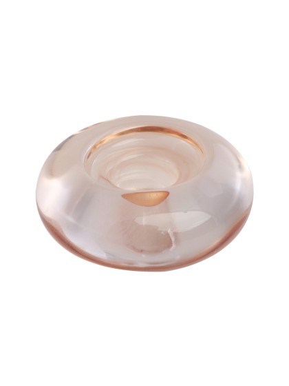 BOUGEOIR VERRE ROND BRUN DIA 7.6CM X 3.3CM