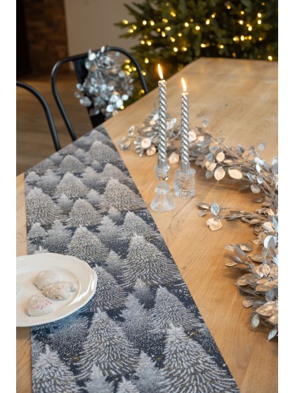 CHEMIN DE TABLE TISSU FORET ENNEIGEE 28CM X 3M