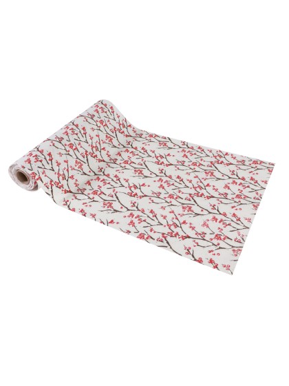 TISCHLÄUFER STOFF BEEREN ROT ENNEIGEES 28CM X 3M
