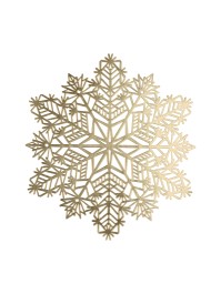 TISCHSET PVC SCHNEEFLOCKE AUS SCHNEE GOLD MATT 38CM X 38CM X 0.01CM