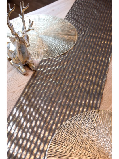 GOLDEN ROUND STRIPED PVC PLACEMAT DIA 38CM X 0.01CM