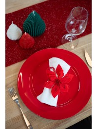 SHINY RED PP CHARGER PLATE DIA 33CM