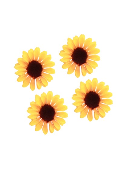 SET 4 YELLOW SUNFLOWERS DIA 10CM X 1.5CM